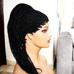 Long Ponytail Braided Wig BCA057 black - Image 2