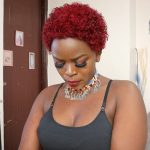Red Short Curly Afro Wig Real Human Hair Wig Black Women Wigs - Image 4