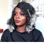 Curly Twisted Wig colour black and grey TGR0637