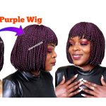 Short Individual purple bob wig Fringe Wig