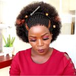 Front Braided Back Afro Color black & 30 CGN