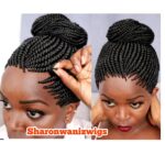 Short  bun Ponytail Braided Wig BGN059 Nf  black