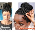 Short  bun Ponytail Braided Wig BGN059 Nf  black - Image 2