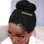 Short  bun Ponytail Braided Wig BGN059 Nf  black - Image 13