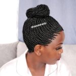 Short  bun Ponytail Braided Wig BGN059 Nf  black - Image 11