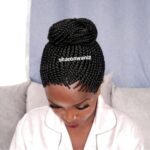 Short  bun Ponytail Braided Wig BGN059 Nf  black - Image 10