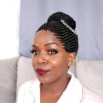 Short  bun Ponytail Braided Wig BGN059 Nf  black - Image 6
