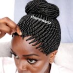Short  bun Ponytail Braided Wig BGN059 Nf  black - Image 5