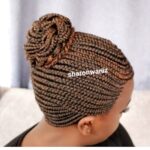 Updo Fringe Short Ponytail Braided Wig BGN034 colour 230 No Babyhair - Image 2