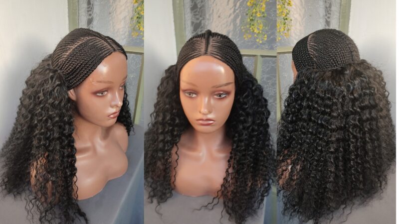 Ethiopian Braided  Frontal Wig  Habesha Hairstyle All black Braided Wig BM010