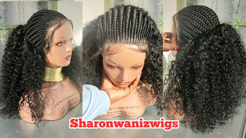 Braided  Frontal Wig  Habesha Hairstyle All black Braided Wig Ft Sharonwanizwigs BM010