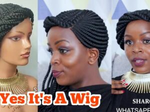Side Braided Wig BNJ0567 colour black