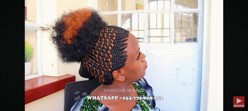 Updo Afro Braided Zigzag Hairstyle wig BRAIDED WIG FT SHARONWANIZ - Image 6