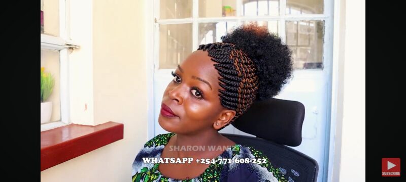 Updo Afro Braided Zigzag Hairstyle wig BRAIDED WIG FT SHARONWANIZ - Image 4