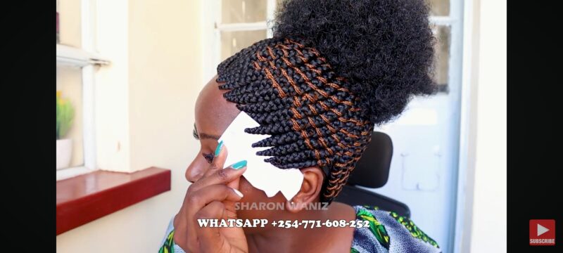 Updo Afro Braided Zigzag Hairstyle wig BRAIDED WIG FT SHARONWANIZ - Image 3