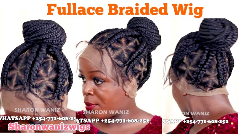 FULL LACE TRIANGLE UPDO BOX BRAIDED WIG Lace braided wig.Lace Wig Install ft Sharonwanizwigs BJM028 BJM4