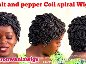 SALT AND PEPPER SPIRAL BRAIDED WIG No Frontal No Lace Colour 30  Wig BMN001 ft Sharonwanizwigs