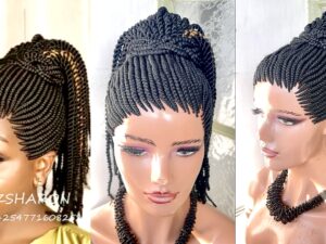 Braided updo twisted Ponytail Ready to wear bs001673